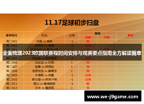 全面梳理2023欧国联赛程时间安排与观赛要点指南全方解读篇章